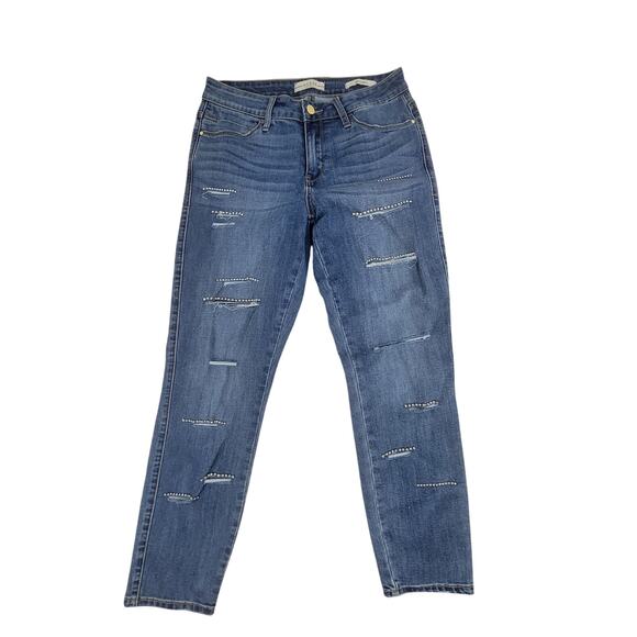 Guess Los Angeles Sexy curve size 29 blue skinny jeans w/diamonds - Picture 1 of 10